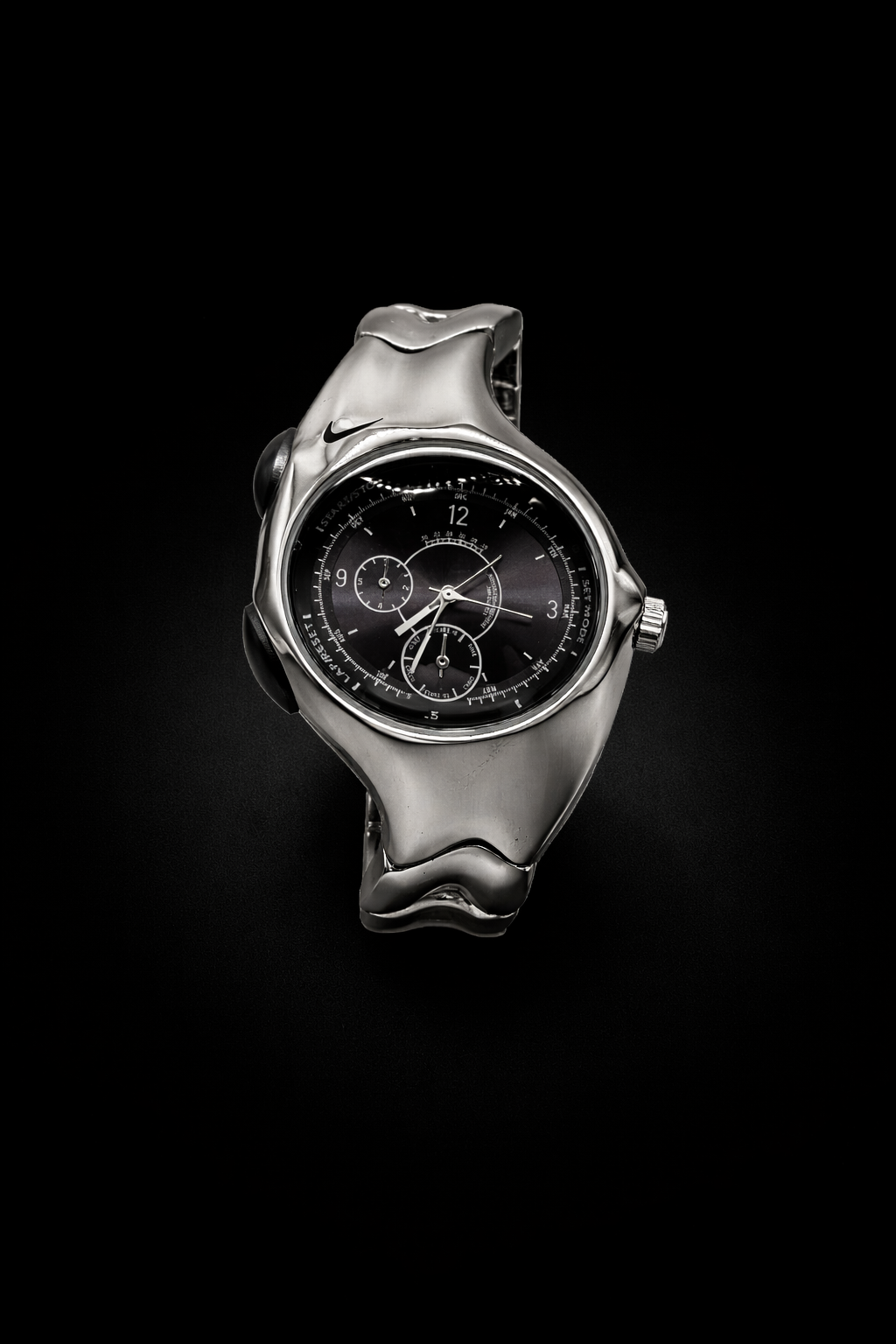 Nike Triax Chronograph Watch Silver with Dark Blue Dial