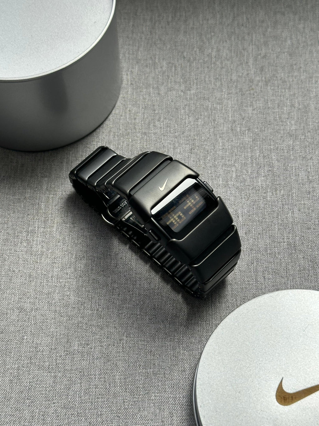 Nike D-Line Black Digital Watch – Rare Retro Stainless Steel LED Display