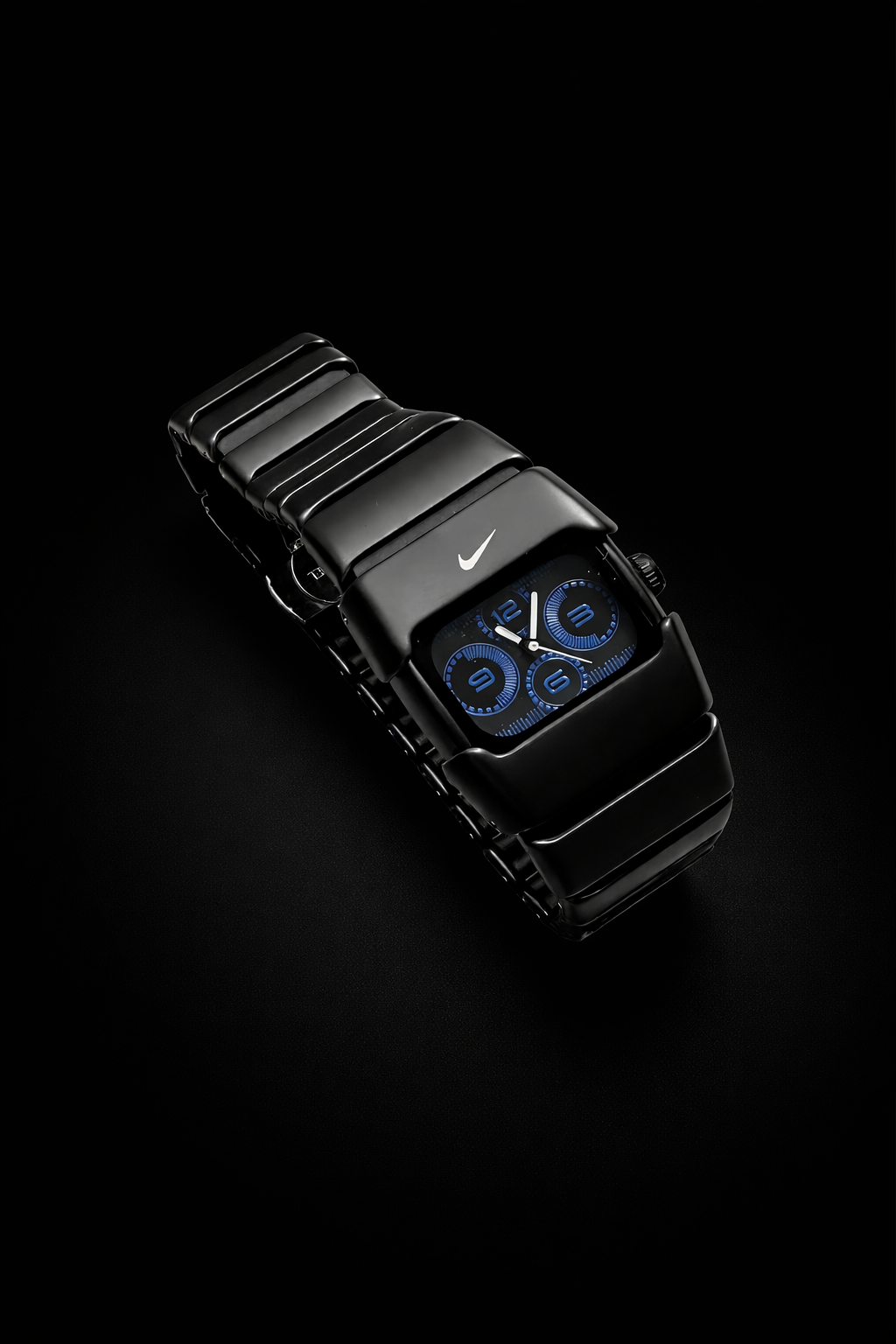 Nike D-Line Matte Black Analogue Watch with Blue Dial