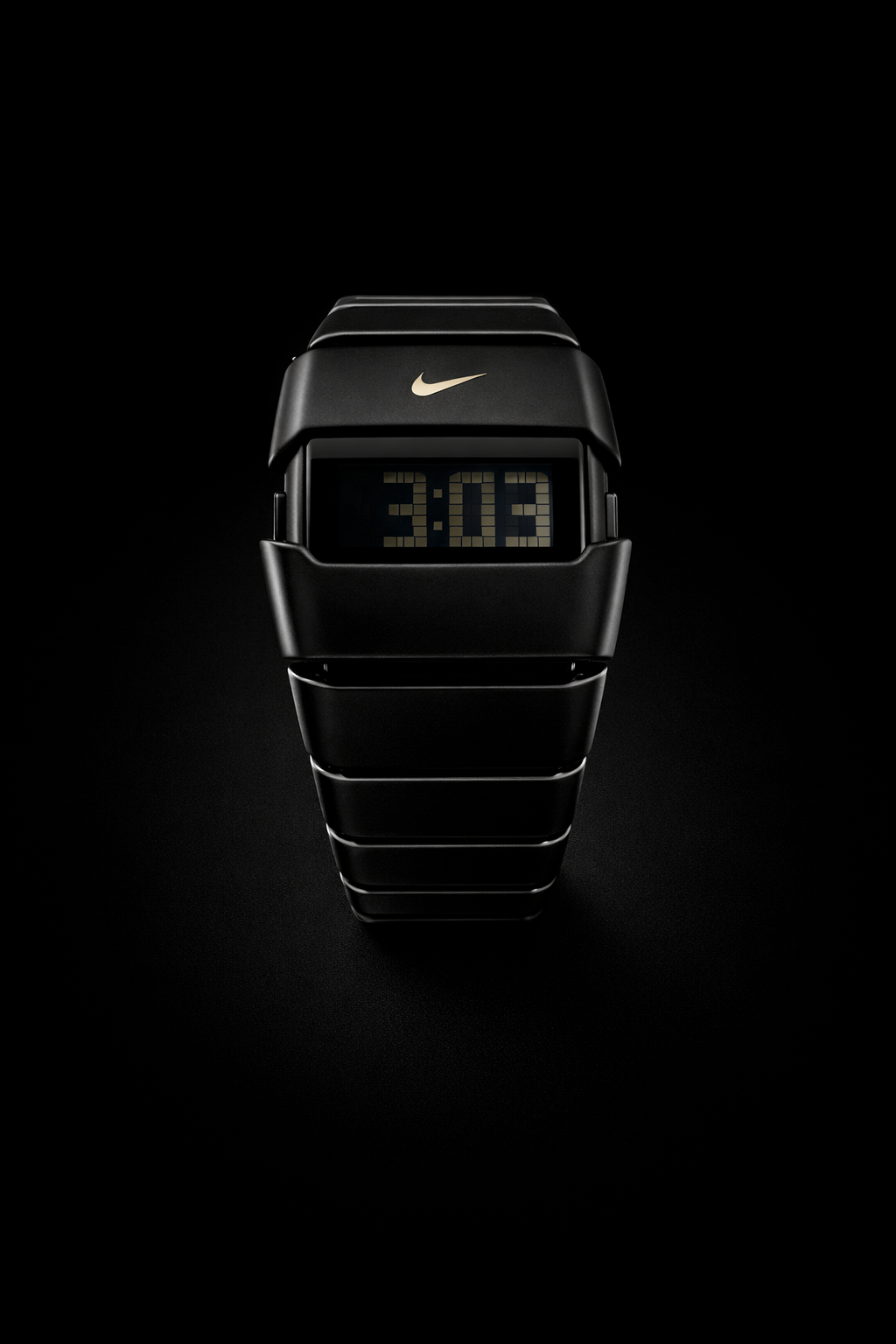 Nike D-Line Black Digital Watch – Rare Retro Stainless Steel LED Display